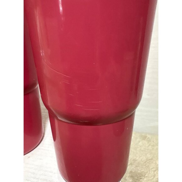 Tupperware Tumblers Stackable 12 Ounce Cups Magenta Pink Vintage Set of 4 - Picture 6 of 11